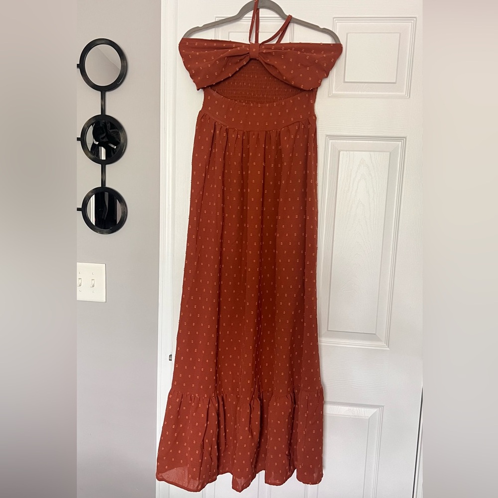 SHEIN Orange Red Maxi Skirt A-line Resort Wear